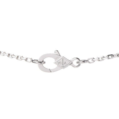 Van Cleef & Arpels 18K White Gold Chalcedony Vintage Alhambra Pendant Necklace 5 of 8