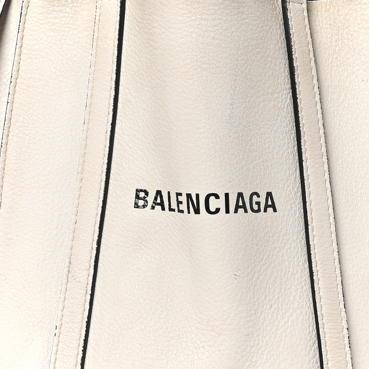 Smooth Calfskin Logo Double Sided XXS Everyday Tote Chalky White Black