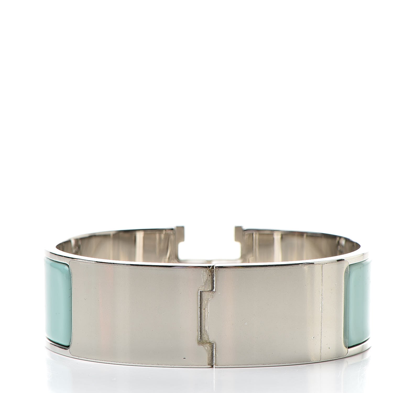 Hermes Enamel Wide Clic Clac H Bracelet GM Lagon White 3 of 6