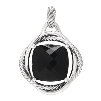 David Yurman Sterling Silver Black Onyx 17mm Infinity Pendant 1 of 3