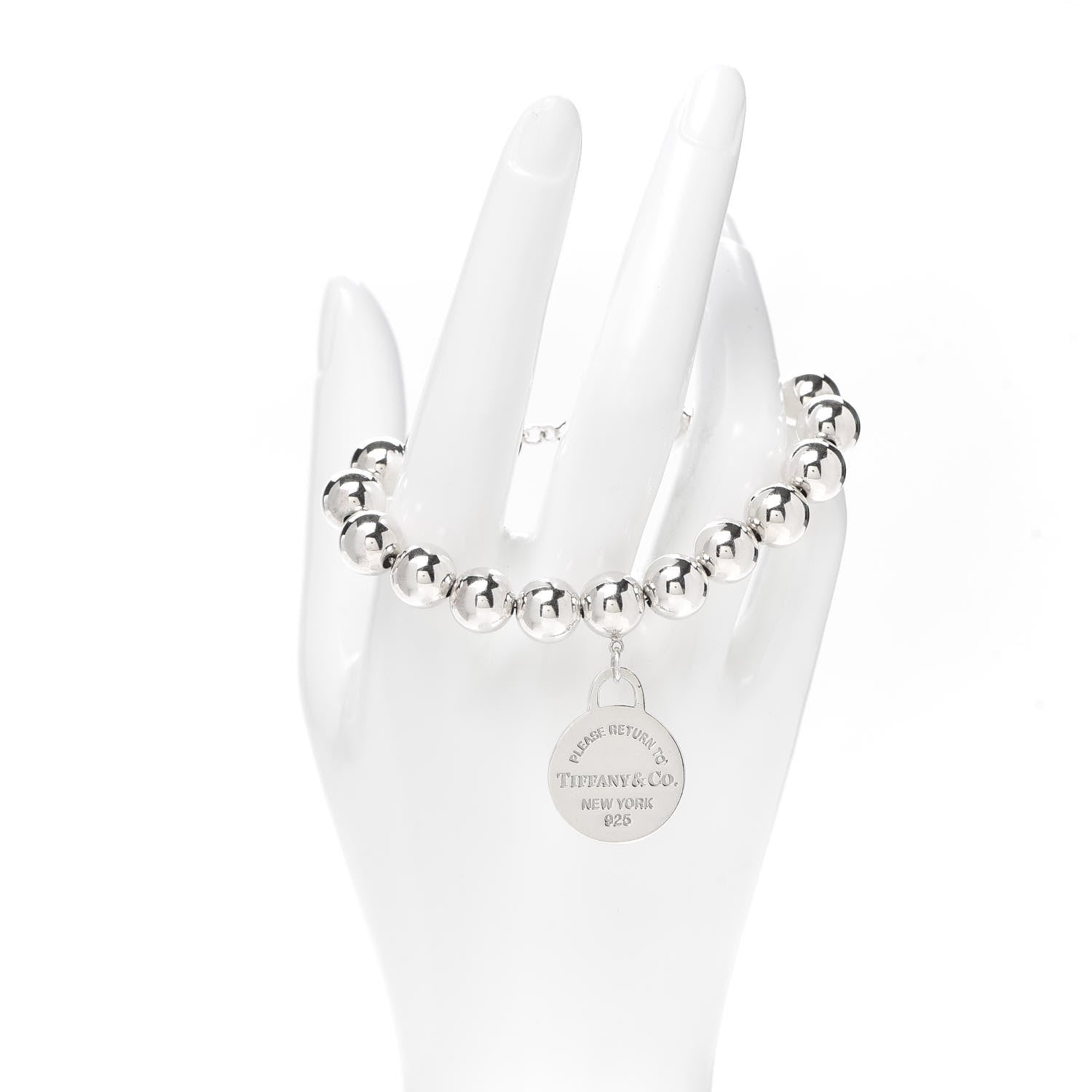 Tiffany Sterling Silver 10mm Return To Tiffany Round Tag Bead