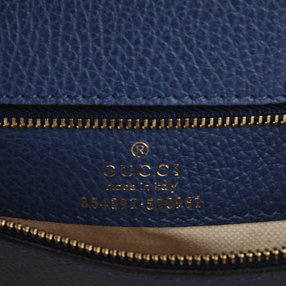 Gucci Dollar Calfskin Medium Swing Tote Peonia Flower Washed Blue 7 of 7