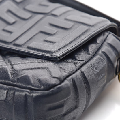 Fendi Nappa FF 1974 Embossed Baguette Midnight 8 of 11