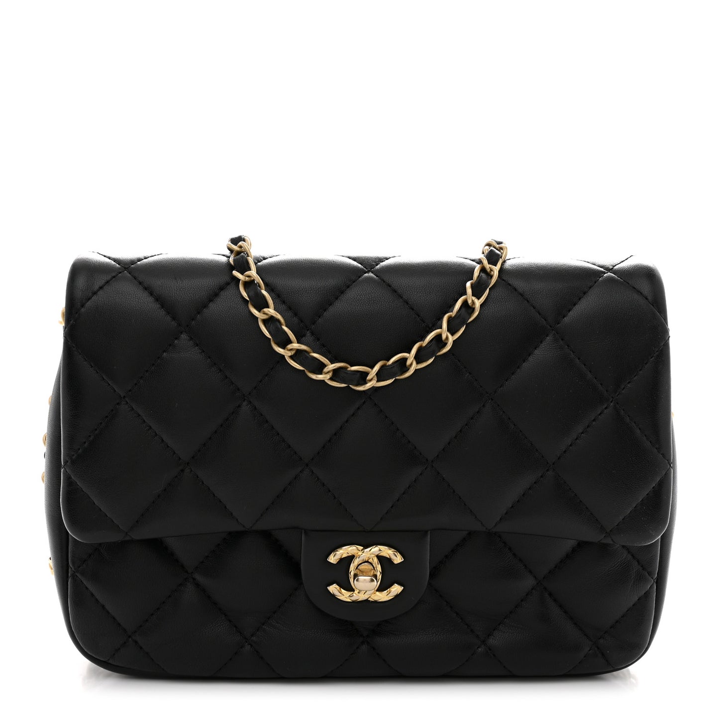Lambskin Quilted CC Medium Dynasty Flap Black