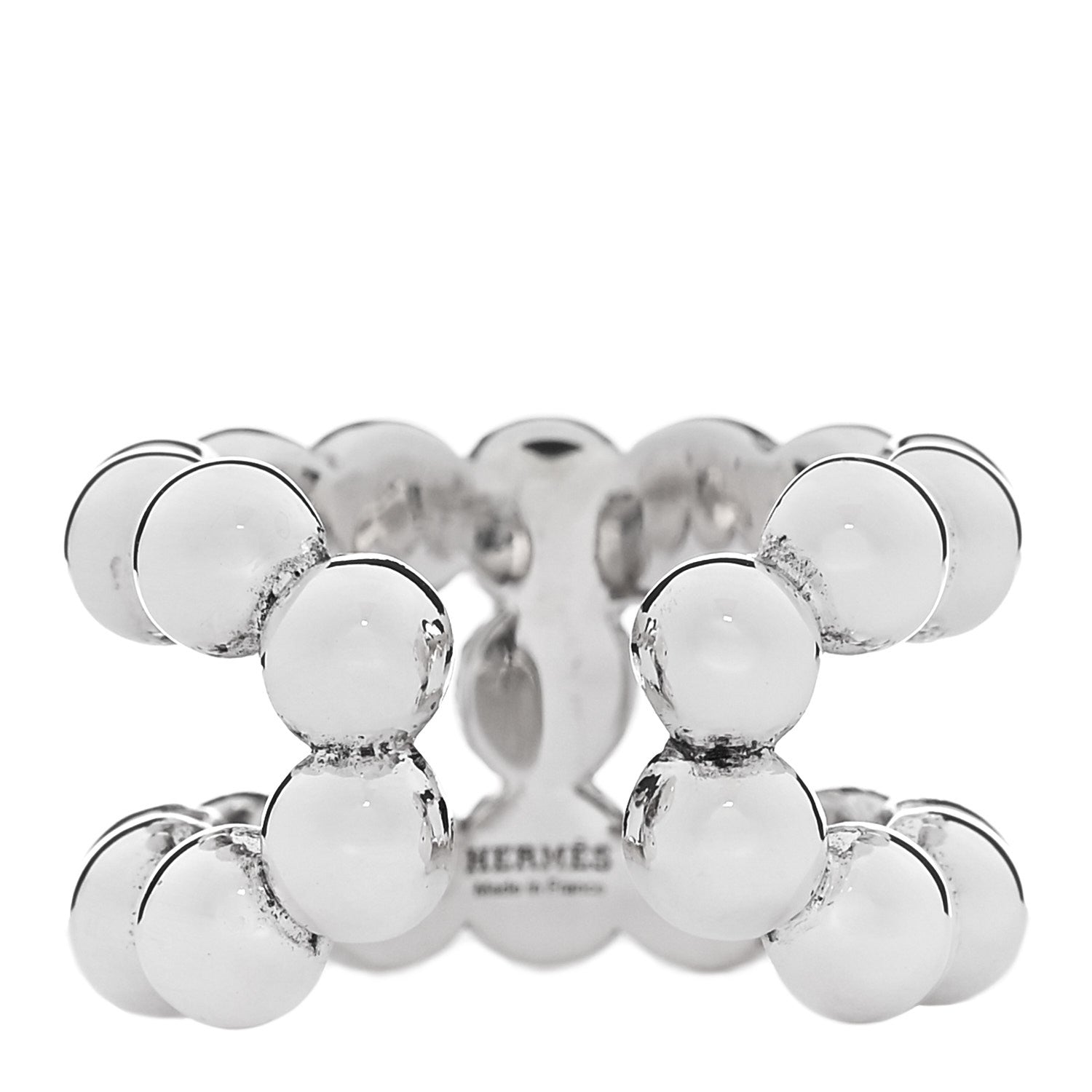 Hermes Sterling Silver Parade Boule Ring 53 6.5 3 of 5