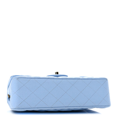 Chanel Caviar Quilted Small Double Flap Light Blue 4 of 13