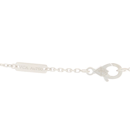 Van Cleef & Arpels 18K White Gold Diamond Celadon Green Sevres Porcelain Vintage Alhambra Pendant Necklace 6 of 6