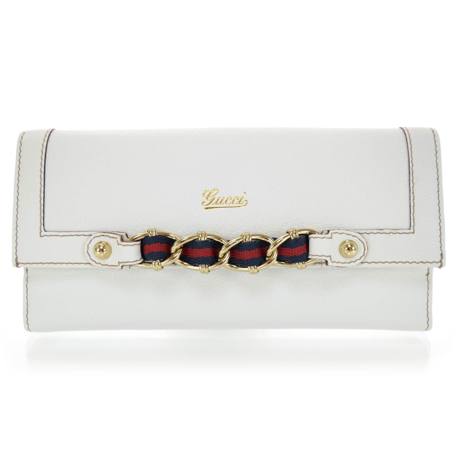 Gucci Leather Capri Continental Wallet White 1 of 9