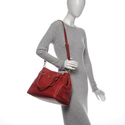 Prada Vitello Daino Tote Rosso 2 of 7