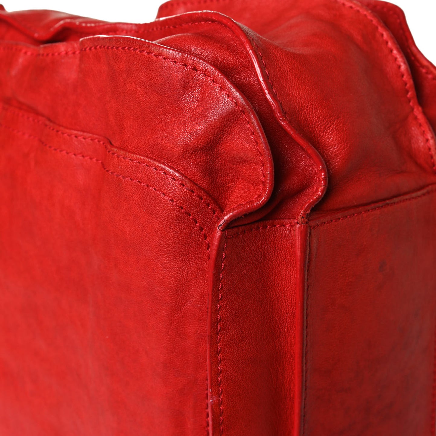 Lambskin PS1 Extra Large Satchel Lipstick Red