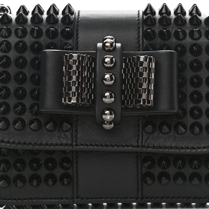 Christian Louboutin Calfskin Spikes Sweety Charity Crossbody Bag Black 8 of 12