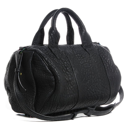 Alexander Wang Pebbled Lambskin Rocco Matte Black Iridescent Hardware 3 of 9