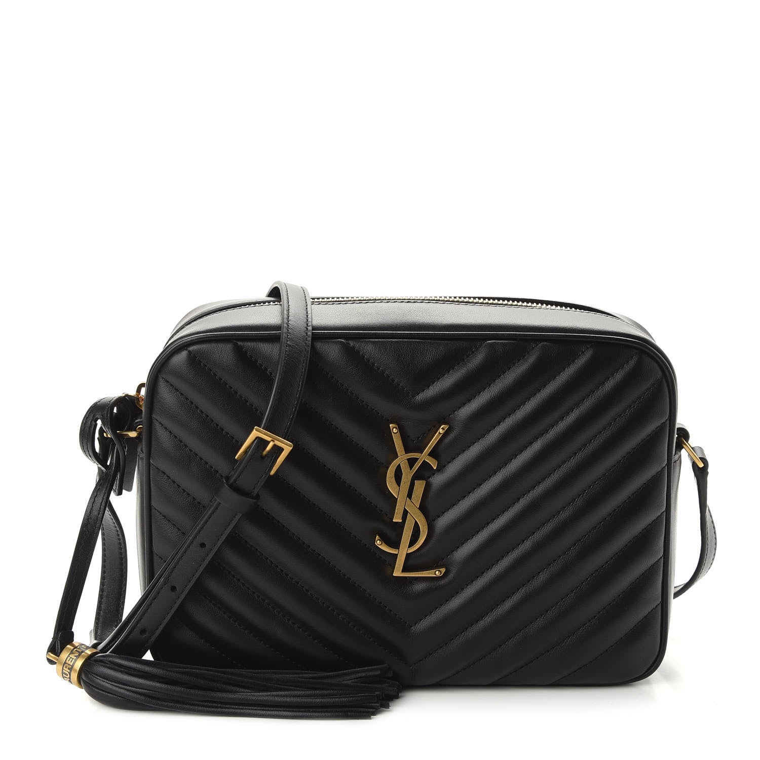 Saint Laurent Calfskin Matelasse Monogram Lou Camera Bag Black 1 of 9