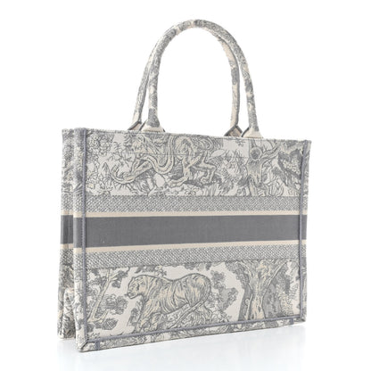 Christian Dior Canvas Embroidered Medium Dioriviera Toile De Jouy Book Tote Gray 2 of 4
