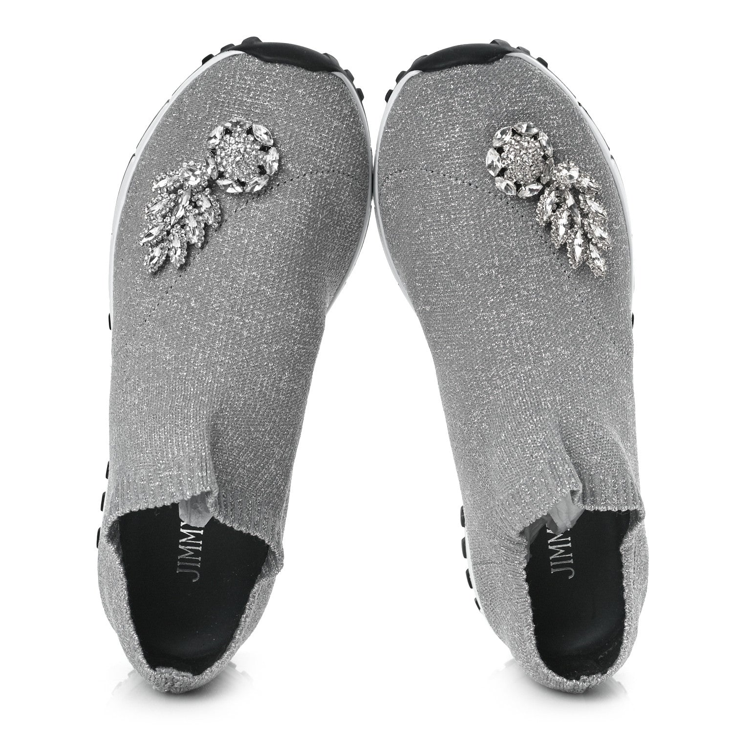 Jimmy Choo Knit Crystal Sneaker 37 Grey 5 of 9