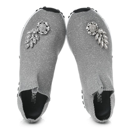Jimmy Choo Knit Crystal Sneaker 37 Grey 5 of 9