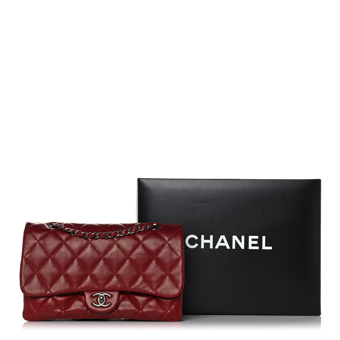 Lambskin Quilted Jumbo Chanel 3 Flap Red