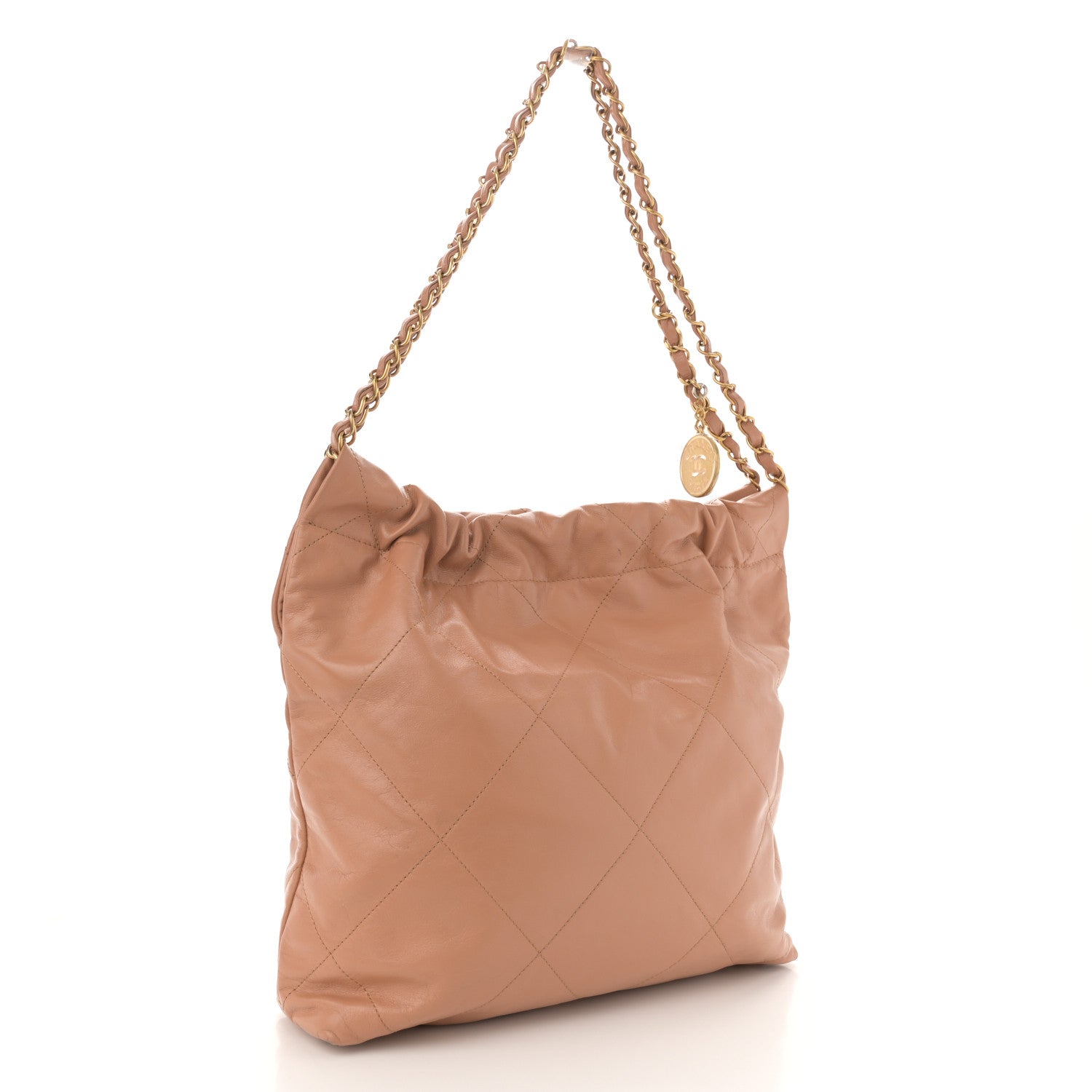Chanel Shiny Calfskin Quilted Small Chanel 22 Beige 4 of 15