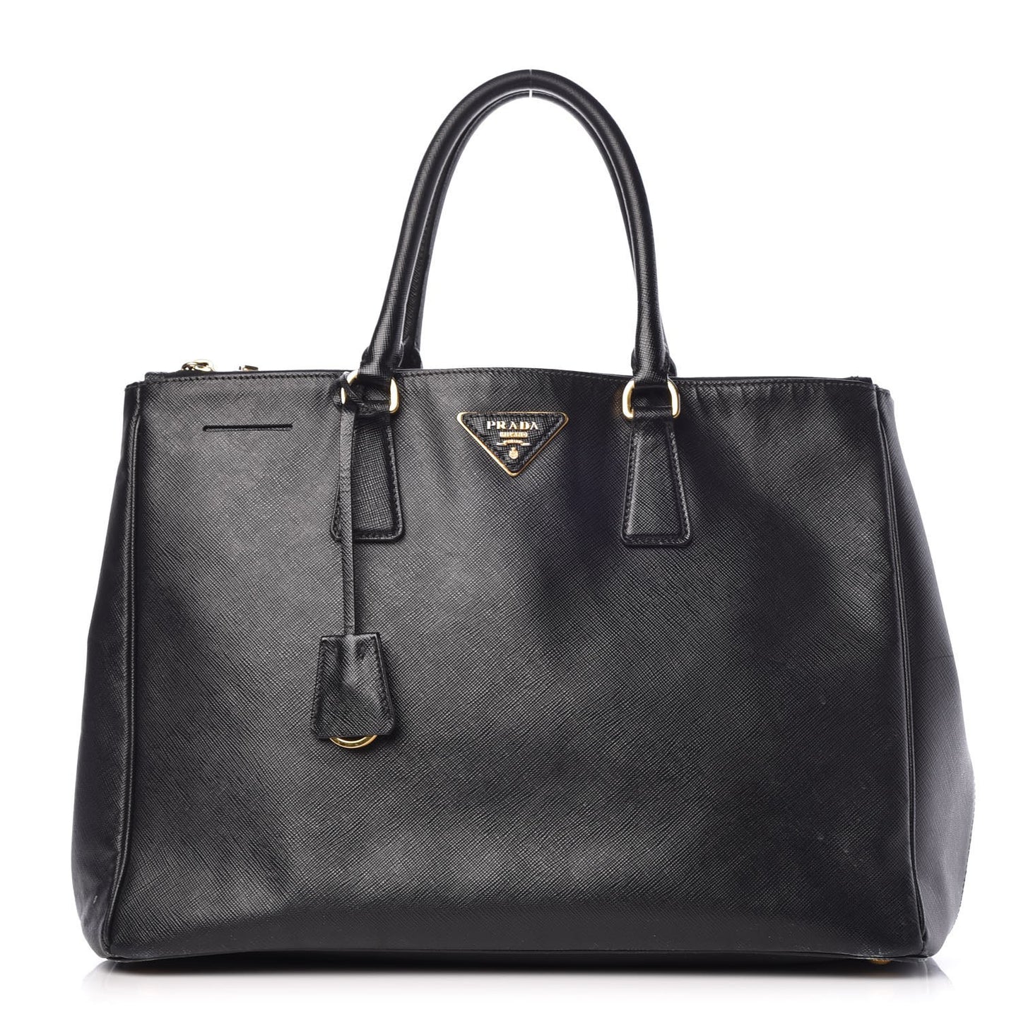 Saffiano Large Galleria Double Zip Tote Black