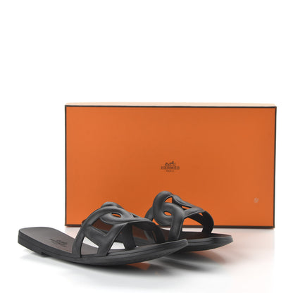 Hermes Rubber Aloha Sandals 36 Black 8 of 8