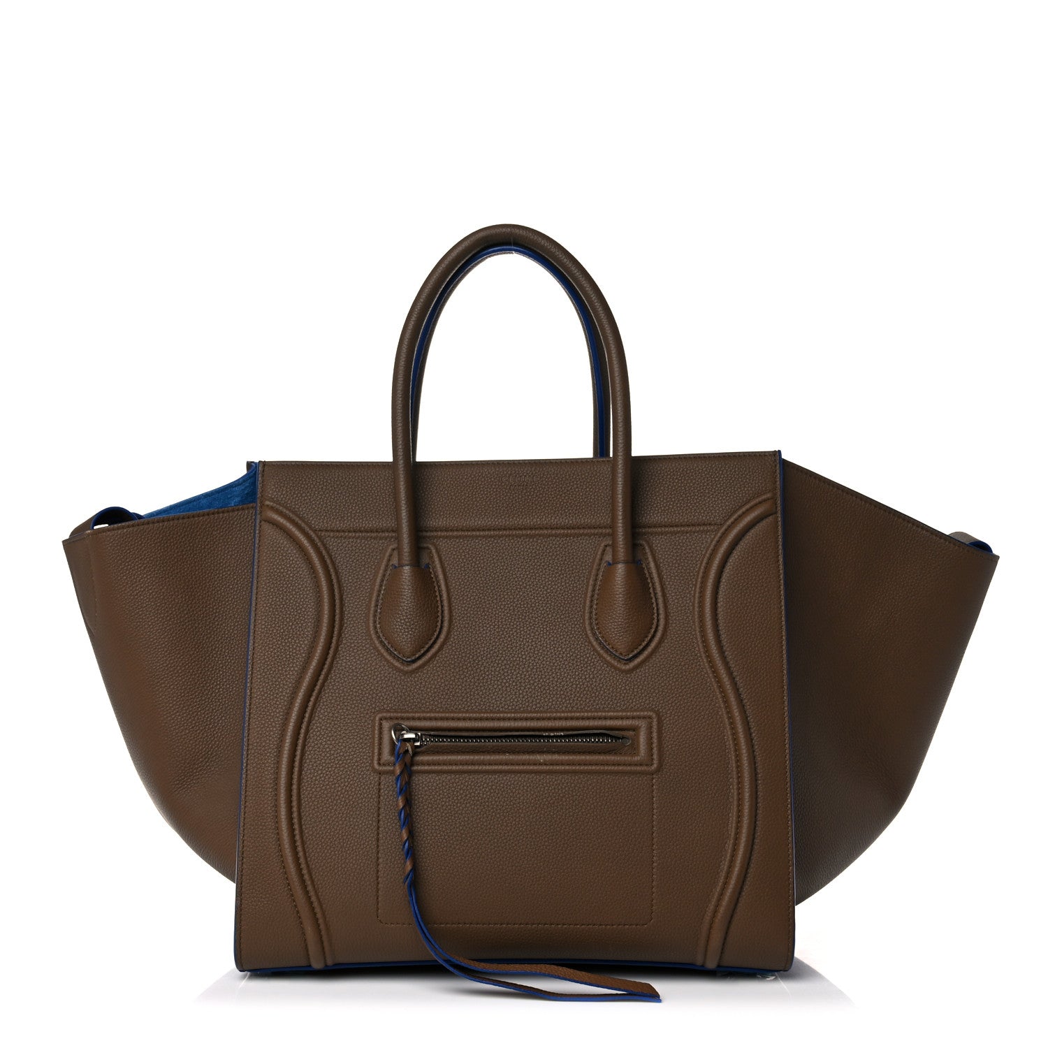 Celine Baby Grained Medium Phantom Luggage Taupe Blue Trim 1 of 19