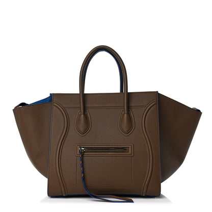 Celine Baby Grained Medium Phantom Luggage Taupe Blue Trim 1 of 19