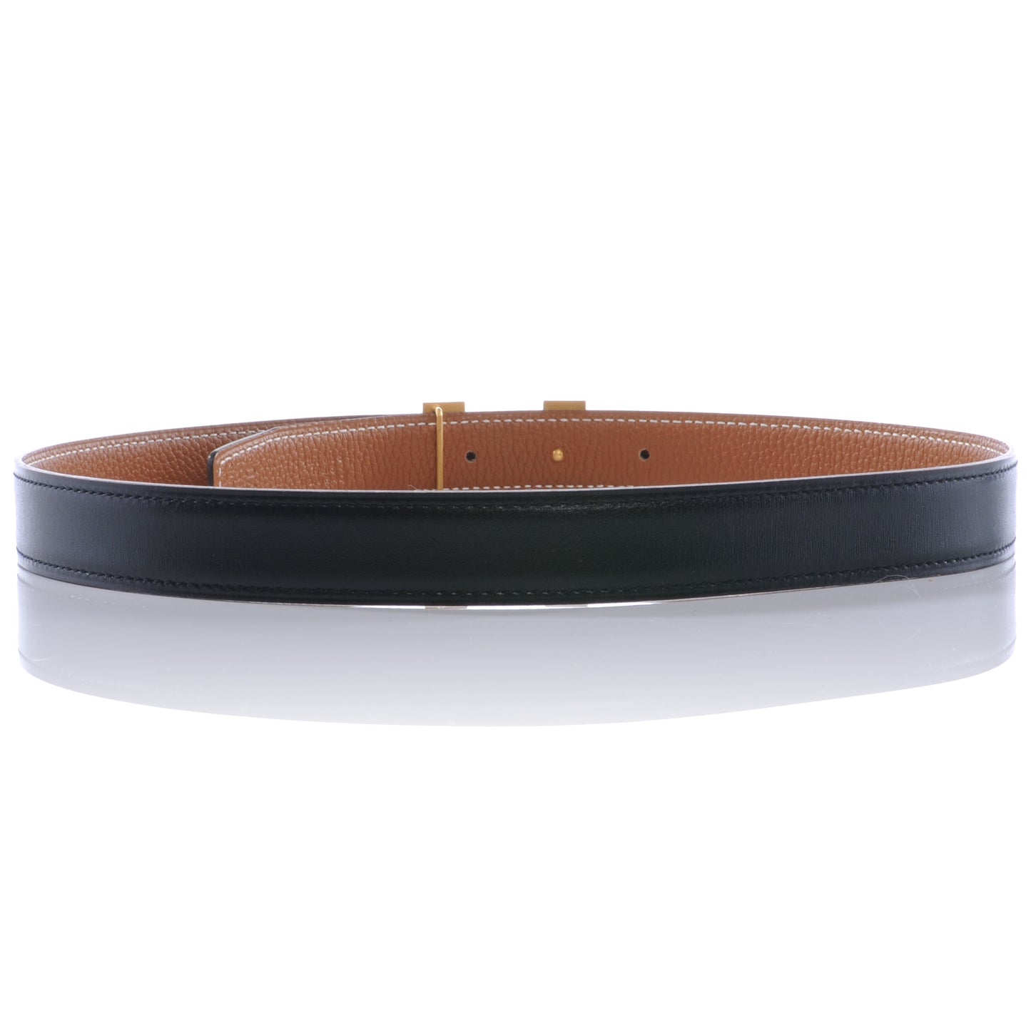 Box Togo Thin Mini Reversible Constance H Belt 70 Black Gold