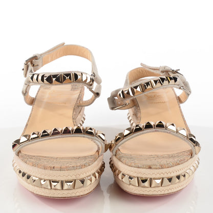 Christian Louboutin Cork Python Embossed Cataclou 60 Platform Sandals 41 Colombe 2 of 10