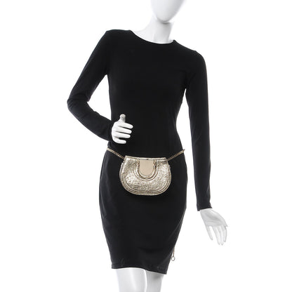 Chloe Metallic Calfskin Lambskin Suede Mini Pixie Signature Belt Bag Gold 2 of 8