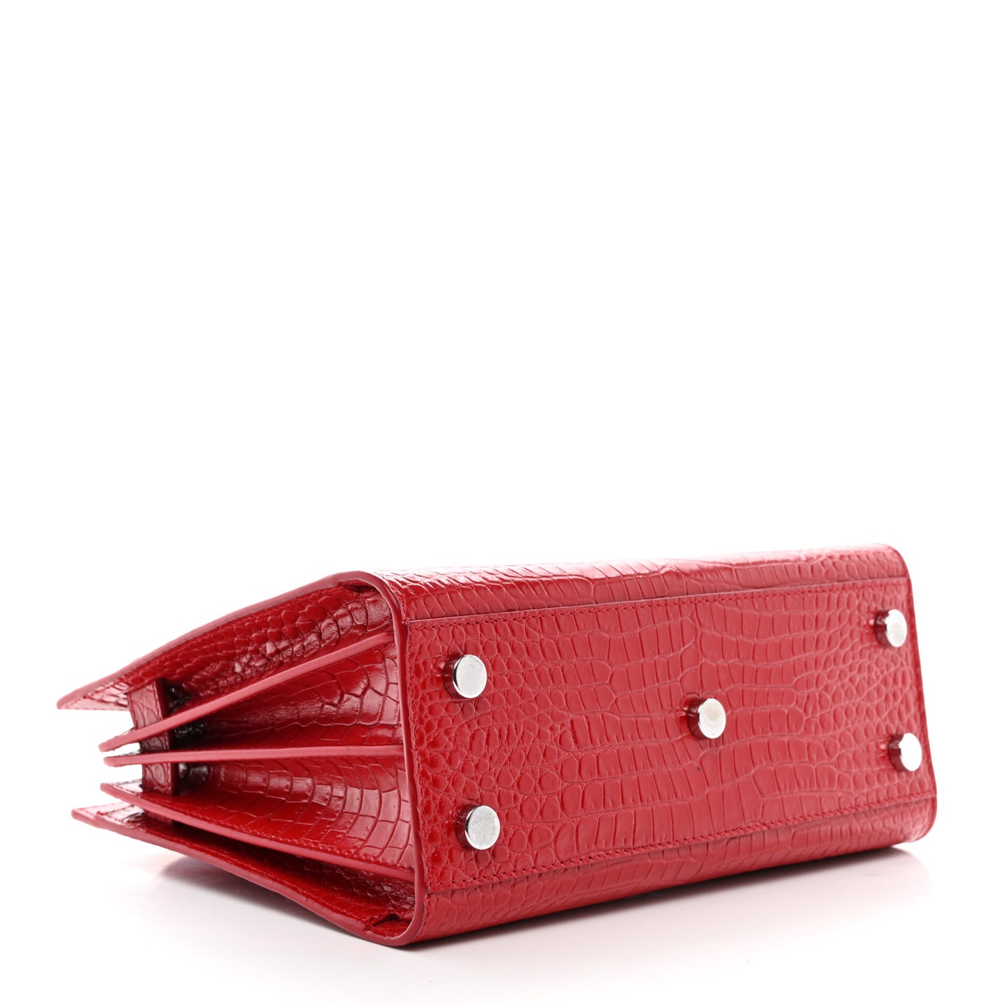 Calfskin Crocodile Embossed Nano Sac De Jour Red