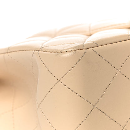 Chanel Lambskin Quilted Medium Double Flap Beige 13 of 14