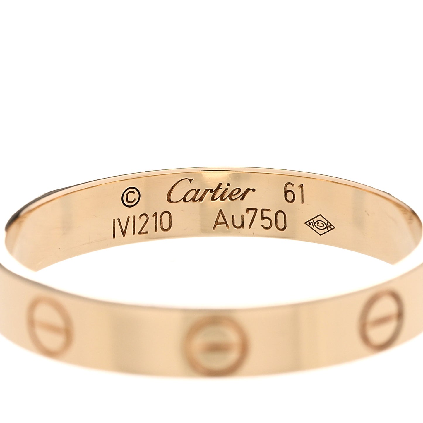 18K Yellow Gold 3.5mm LOVE Wedding Band Ring 61 9.5