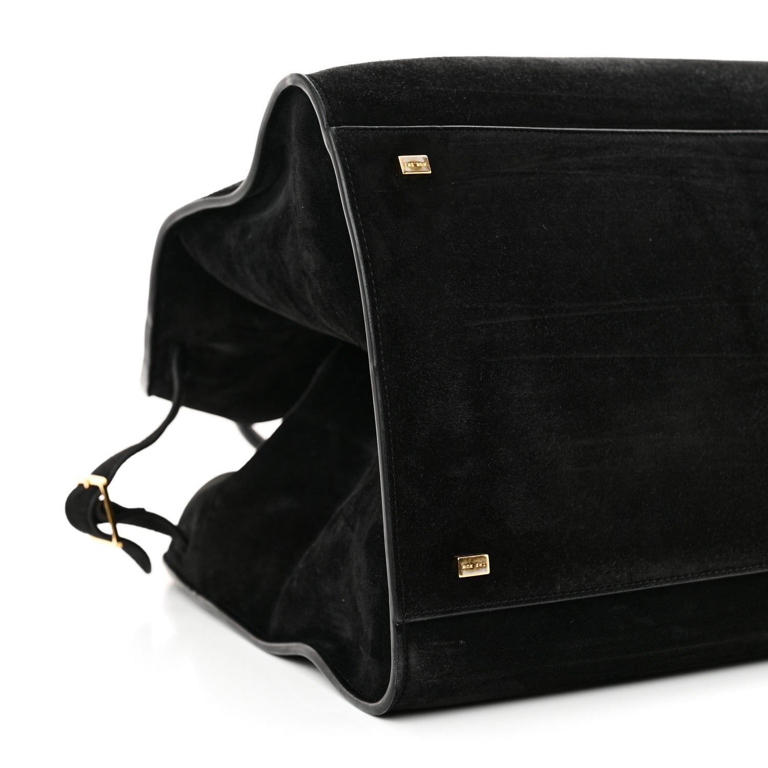 The Row Suede Calfskin Soft Margaux 17 Black 8 of 9