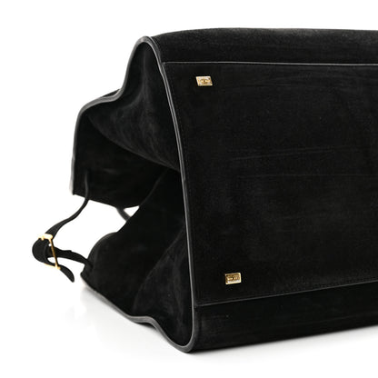 The Row Suede Calfskin Soft Margaux 17 Black 8 of 9