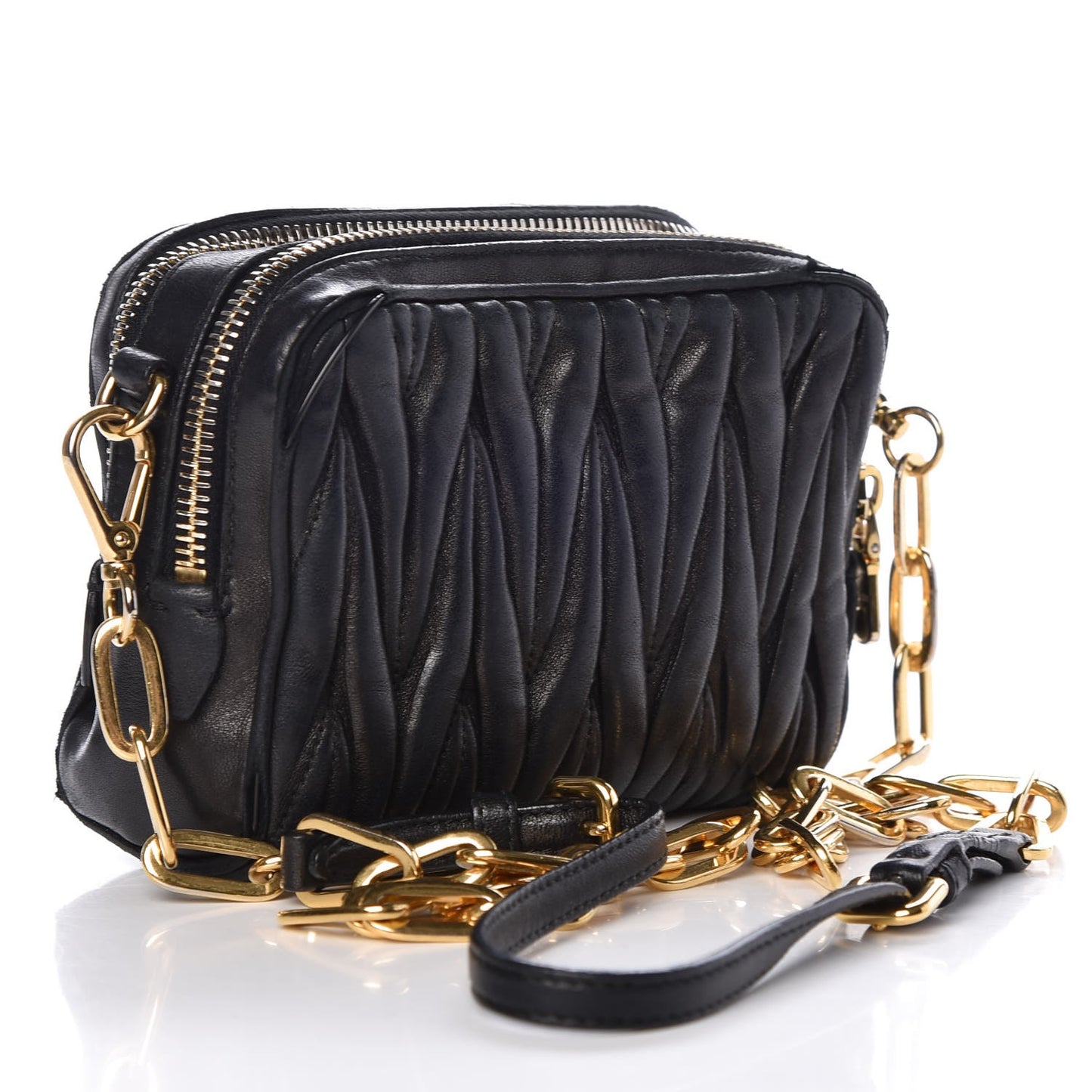 Nappa Matelasse Chain Crossbody Black