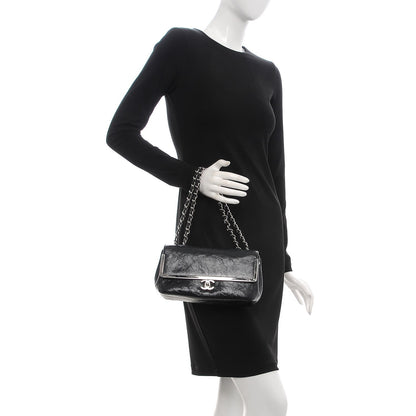 Chanel Distressed Patent Calfskin Small Frame Single Flap Black 2 of 7
