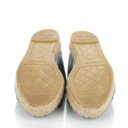 Chanel Lambskin CC Espadrilles 39 Dark Navy 5 of 9