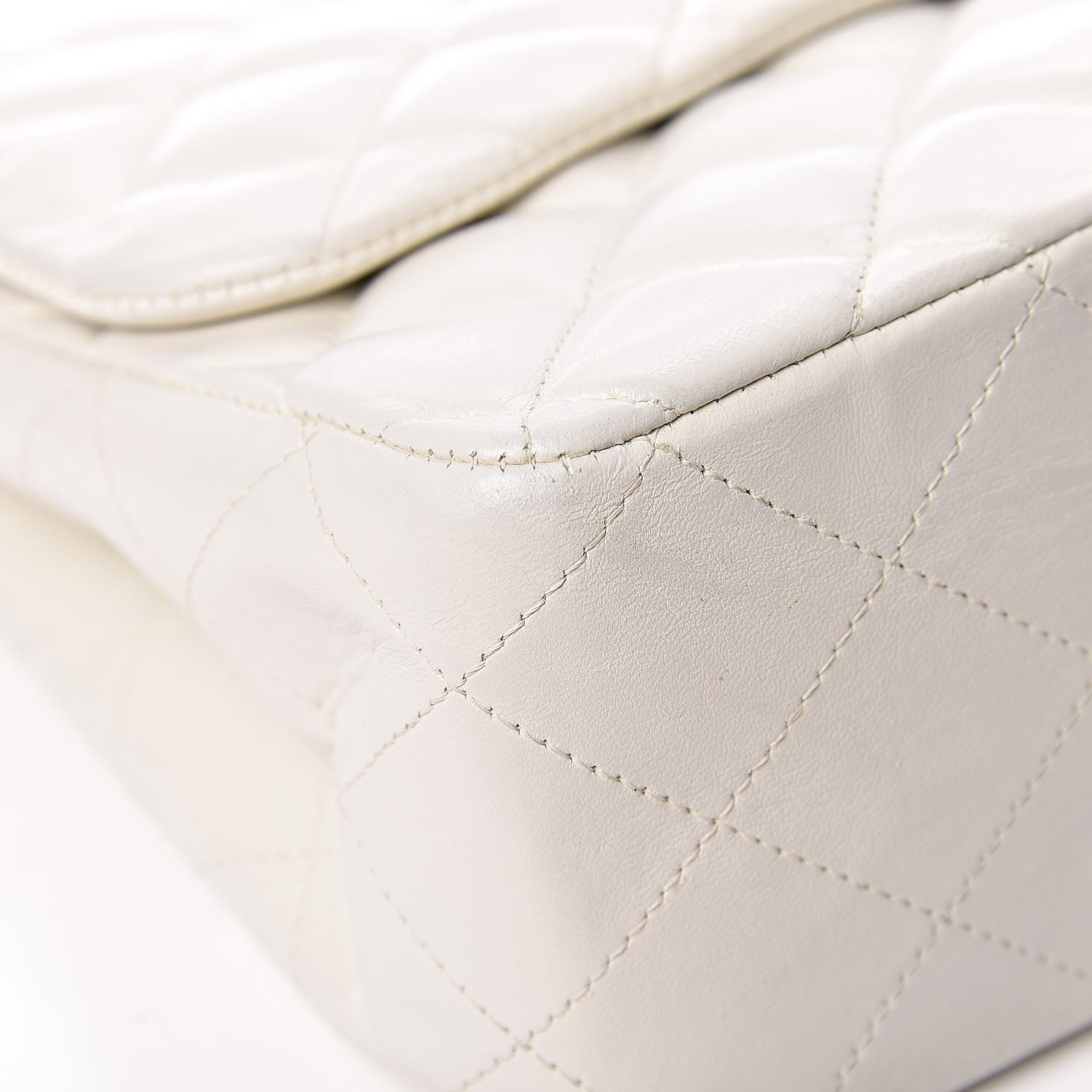 Chanel Lambskin Quilted Jumbo Single Flap White 8 of 19