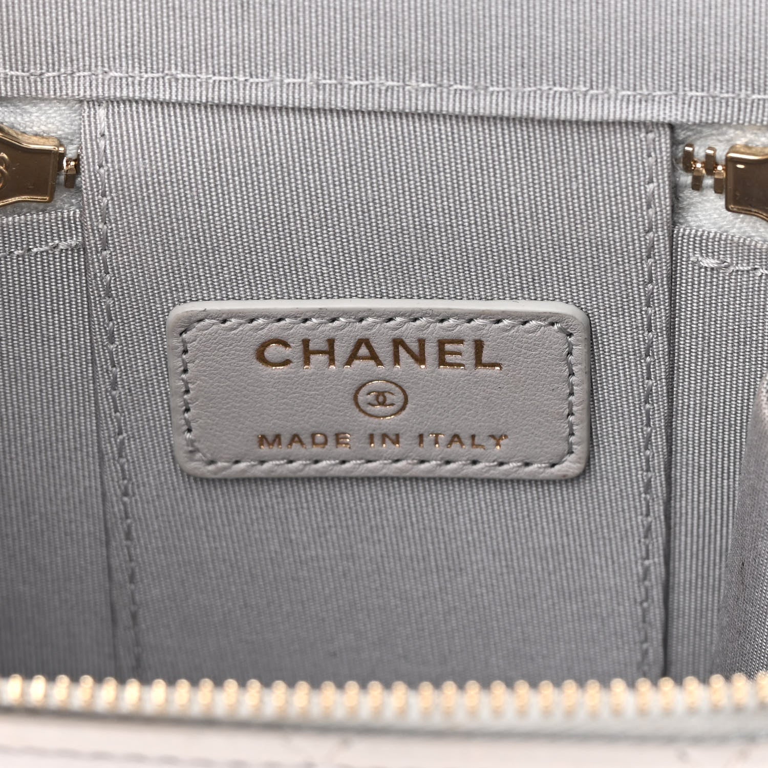 Chanel Lambskin Quilted Top Handle Mini Vanity Case With Chain Grey 6 of 16