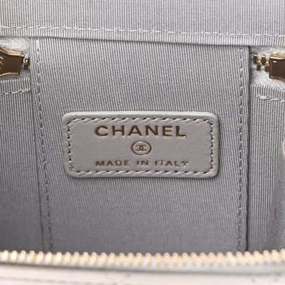 Chanel Lambskin Quilted Top Handle Mini Vanity Case With Chain Grey 6 of 16
