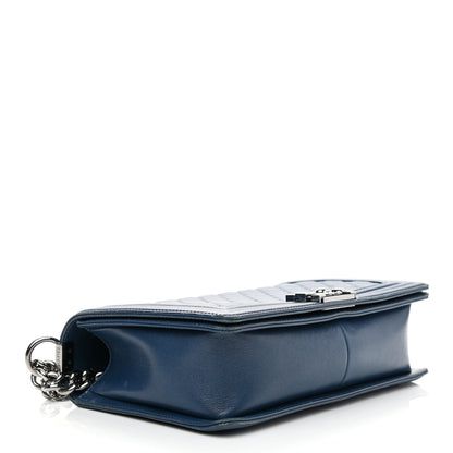 Chanel Caviar Quilted New Medium Boy Flap Blue 3 of 8