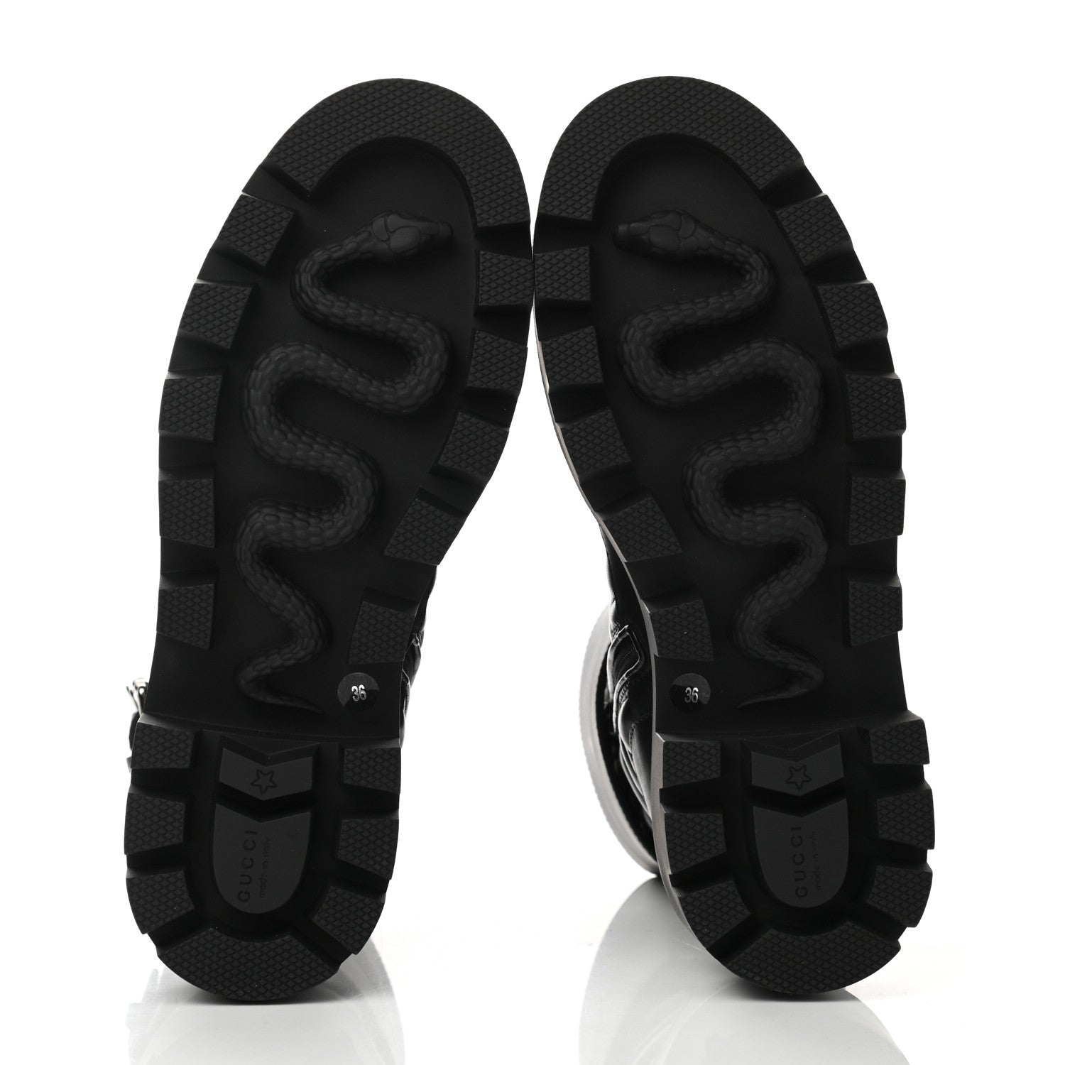 Gucci Nappa Frances GG Matelasse Platform Combat Boots 36 Black 5 of 9