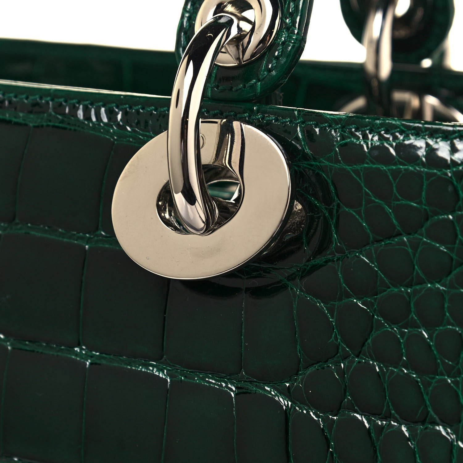 Christian Dior Alligator Medium Lady Dior Dark Green 946545