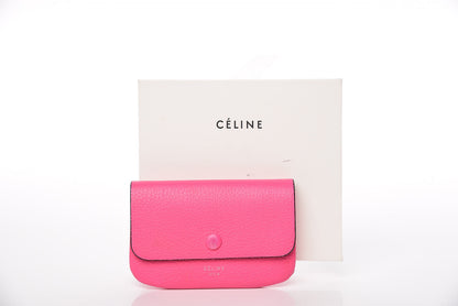 Celine Calfskin Flap Card Holder Fluo Pink 13 of 13