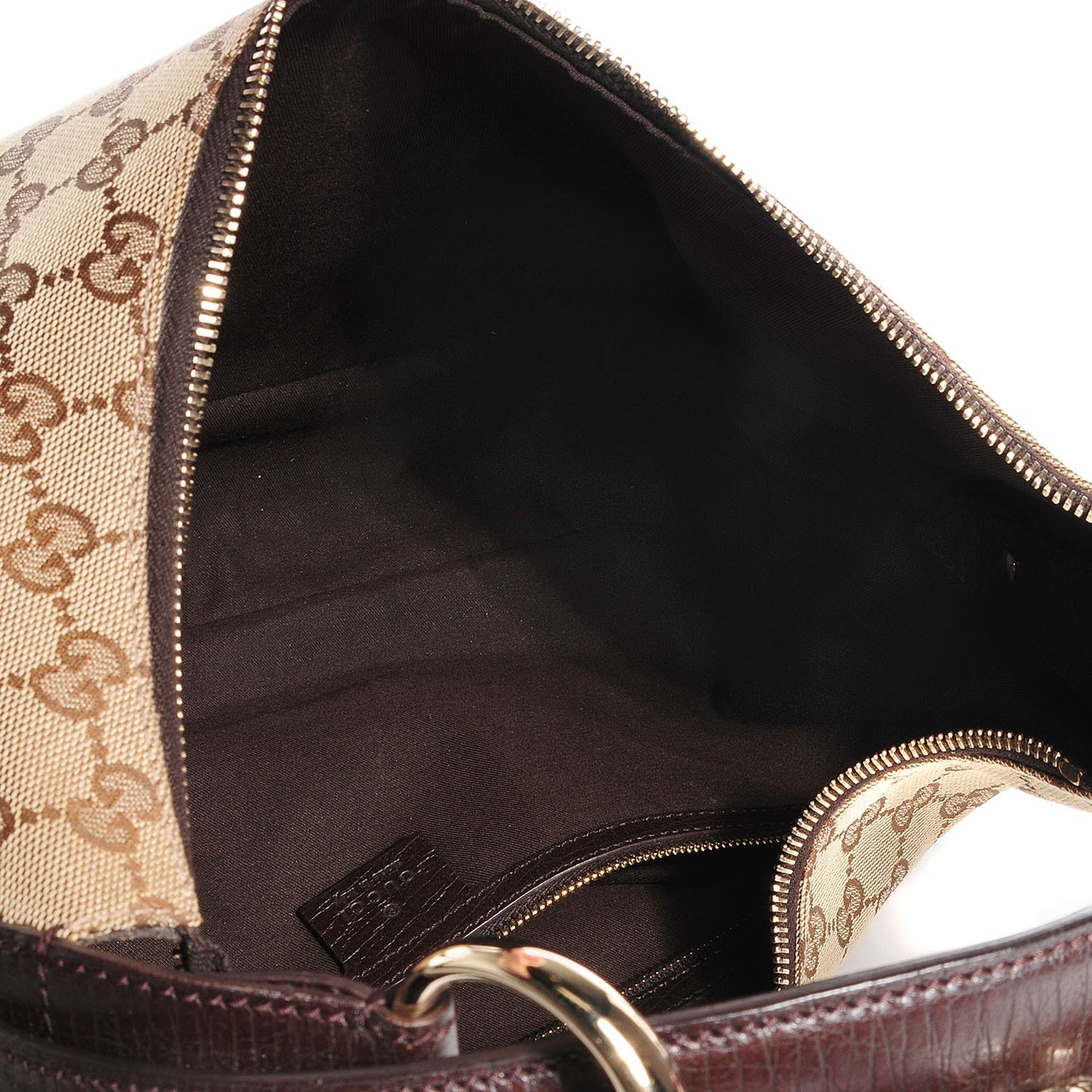 Monogram Medium Horsebit Chain Hobo Dark Brown