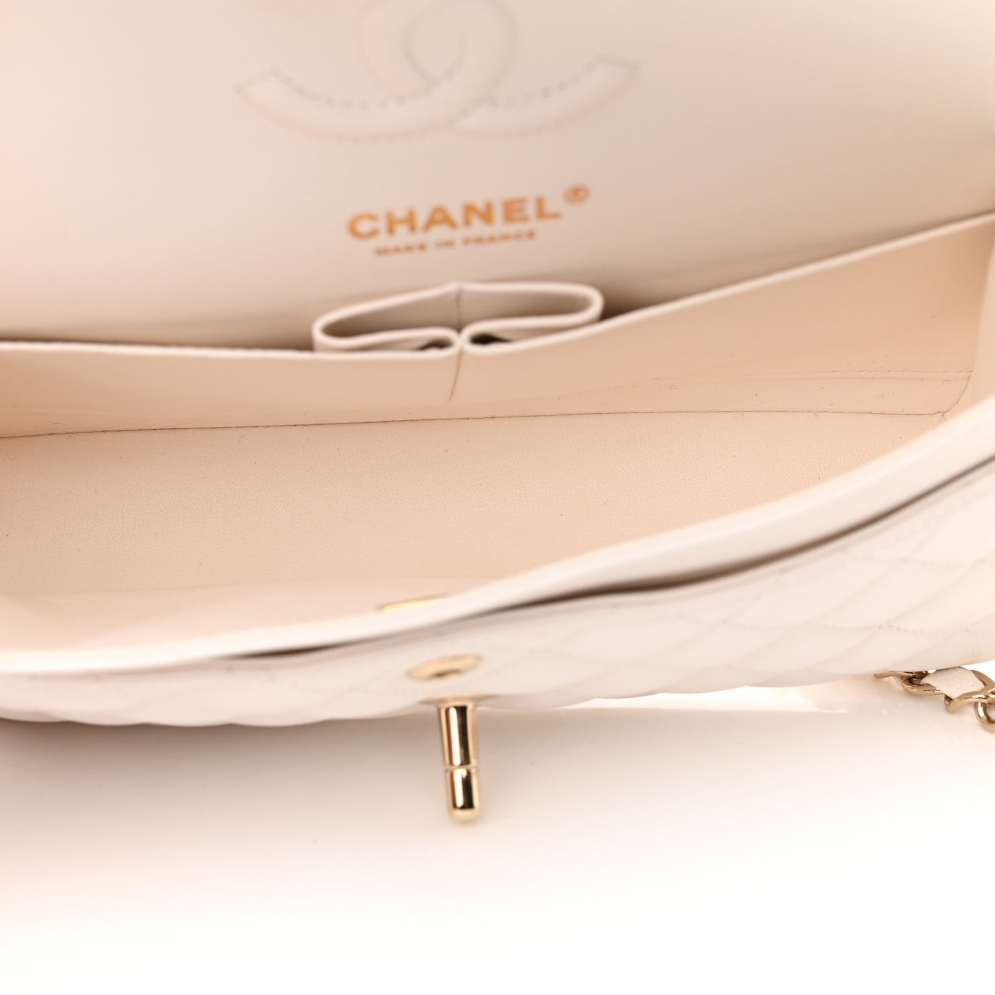Caviar Quilted Small Double Flap White