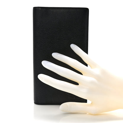 Chanel Goatskin Camellia Embossed Yen Wallet Black 2 of 6