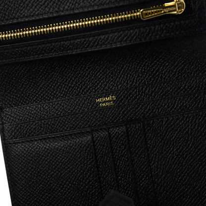 Hermes Epsom Bearn Compact Wallet Black 8 of 10