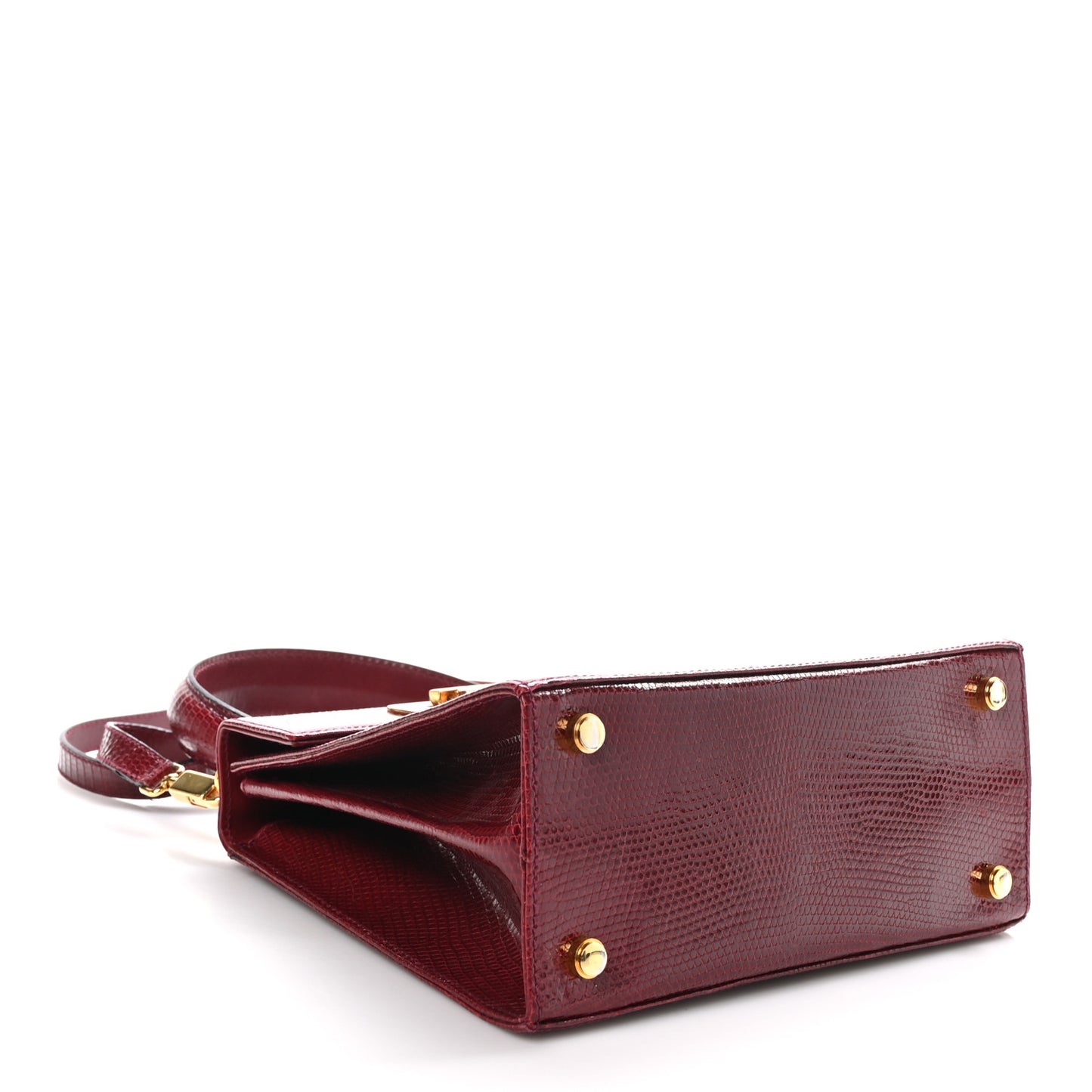Lizard Iconic Small Top Handle Bag Burgundy