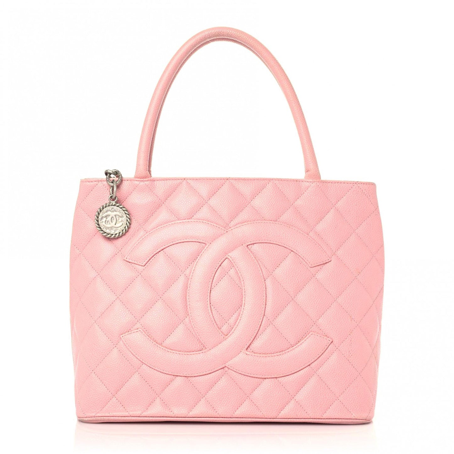 Caviar Quilted Medallion Tote Light Pink